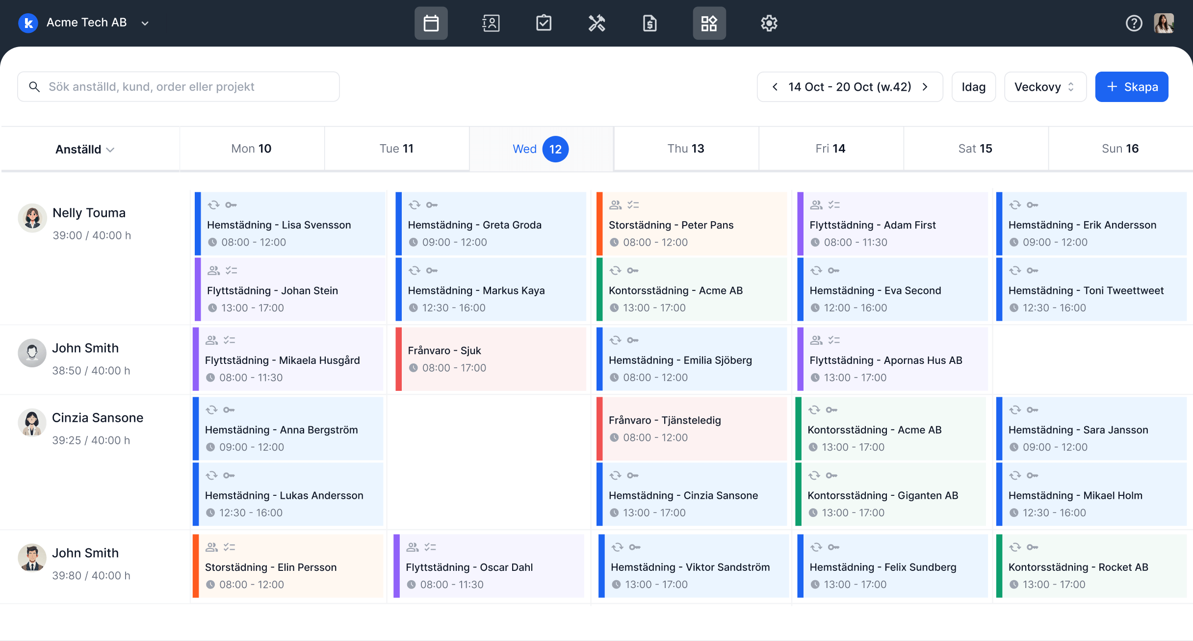 Kabox scheduling page